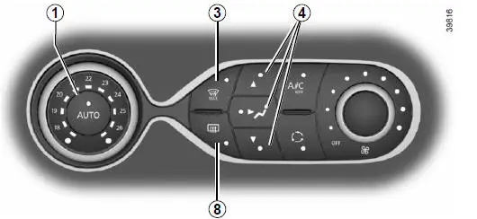 Wijzigen van de verdeling van de lucht in het interieur
