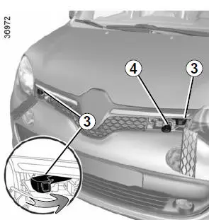 Veiligheidshaak van de motorkap
