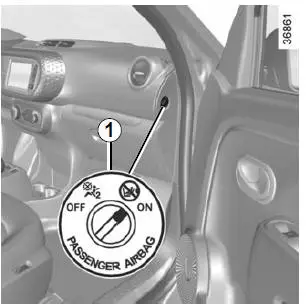 Inschakelen van de passagiersairbags voorin