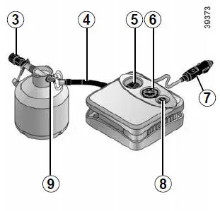 Draaiende motor, parkeerrem vastgezet,