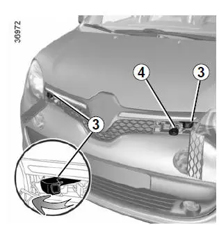 Vergrendeling van de motorkap
