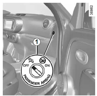 Uitschakelen van de passagiersairbags voorin (voor de auto's die hiermee uitgerust zijn)